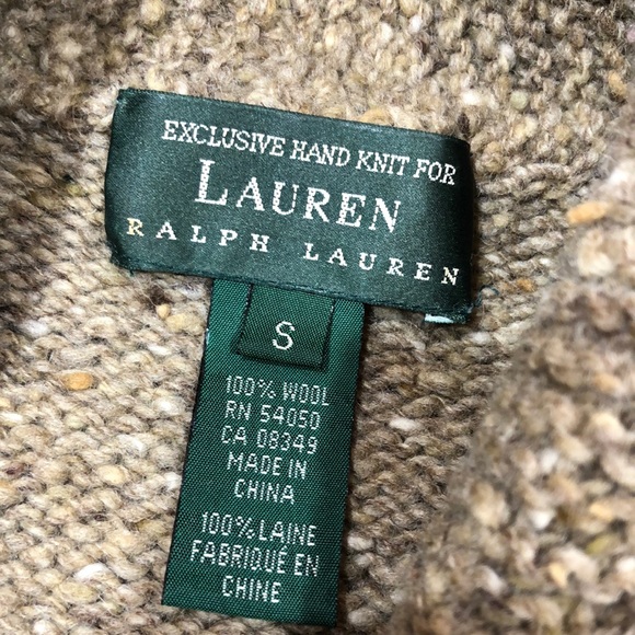 Vintage Ralph Lauren Hand Knit w/ Leather Buttons - Picture 5 of 16